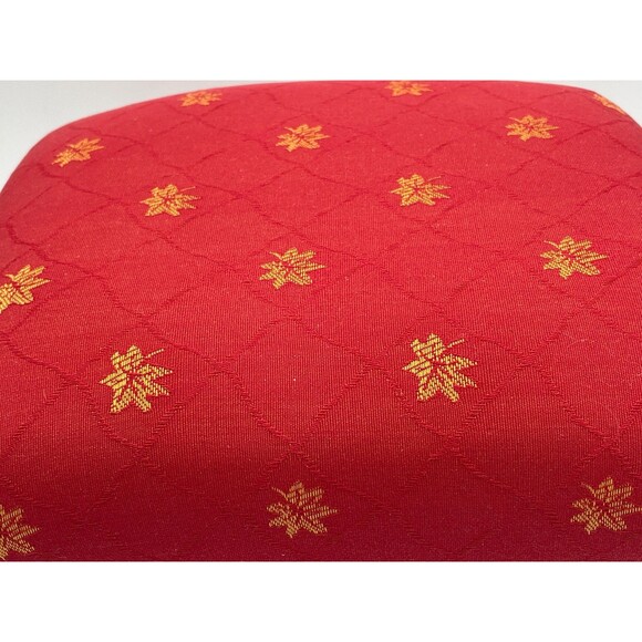 Madura Custom Made Brocade Fabric Padded Foot Stool Red & Gold Accent Piece - Picture 2 of 13